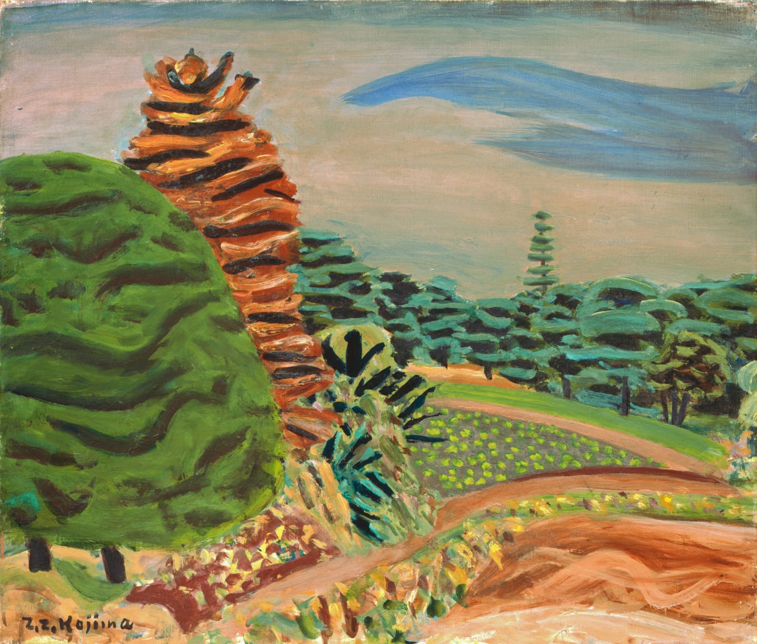 Zenzaburo Kojima, 冬の白田 Winter Field, 1936