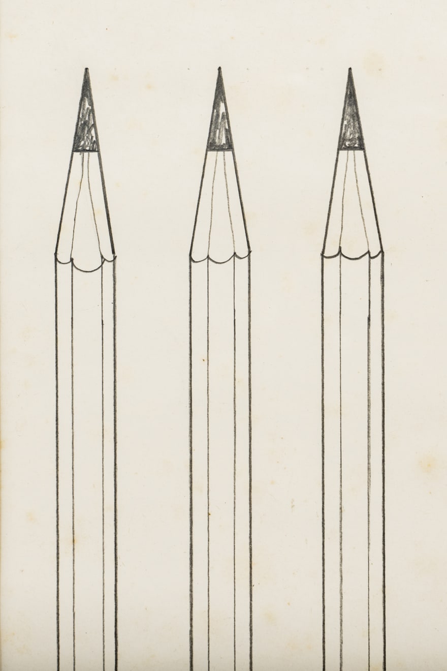 Shuzo Azuchi Gulliver, Three colored pencils (first plan), 1974-75