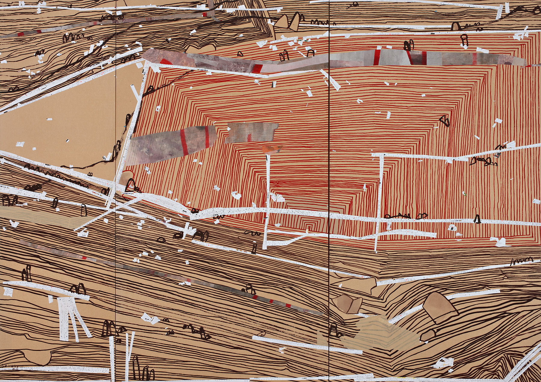 Christophe Stibio, Unfolding Cliffs at Wattamolla (triptych), 2012