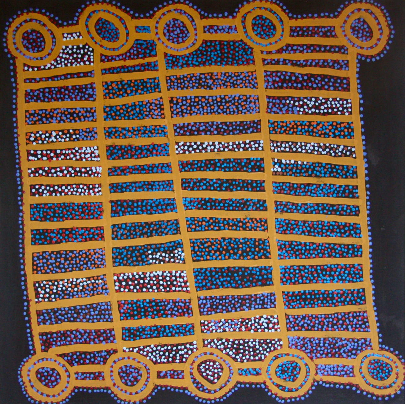 Shorty Jangala Robertson, Ngapa Jukurrpa (Water Dreaming), 2010