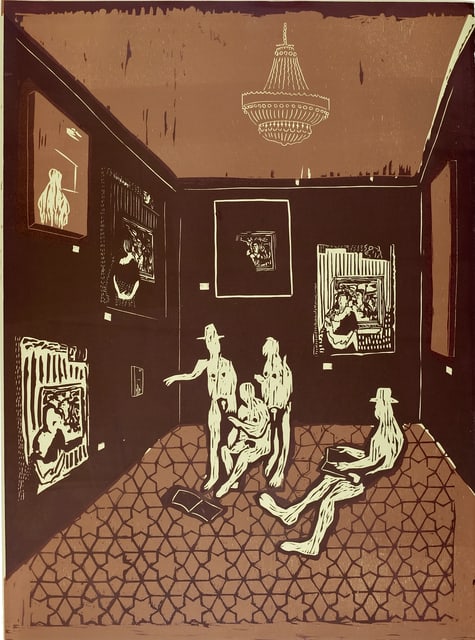 Jake Garfield, Four Men in the Museum, 2021