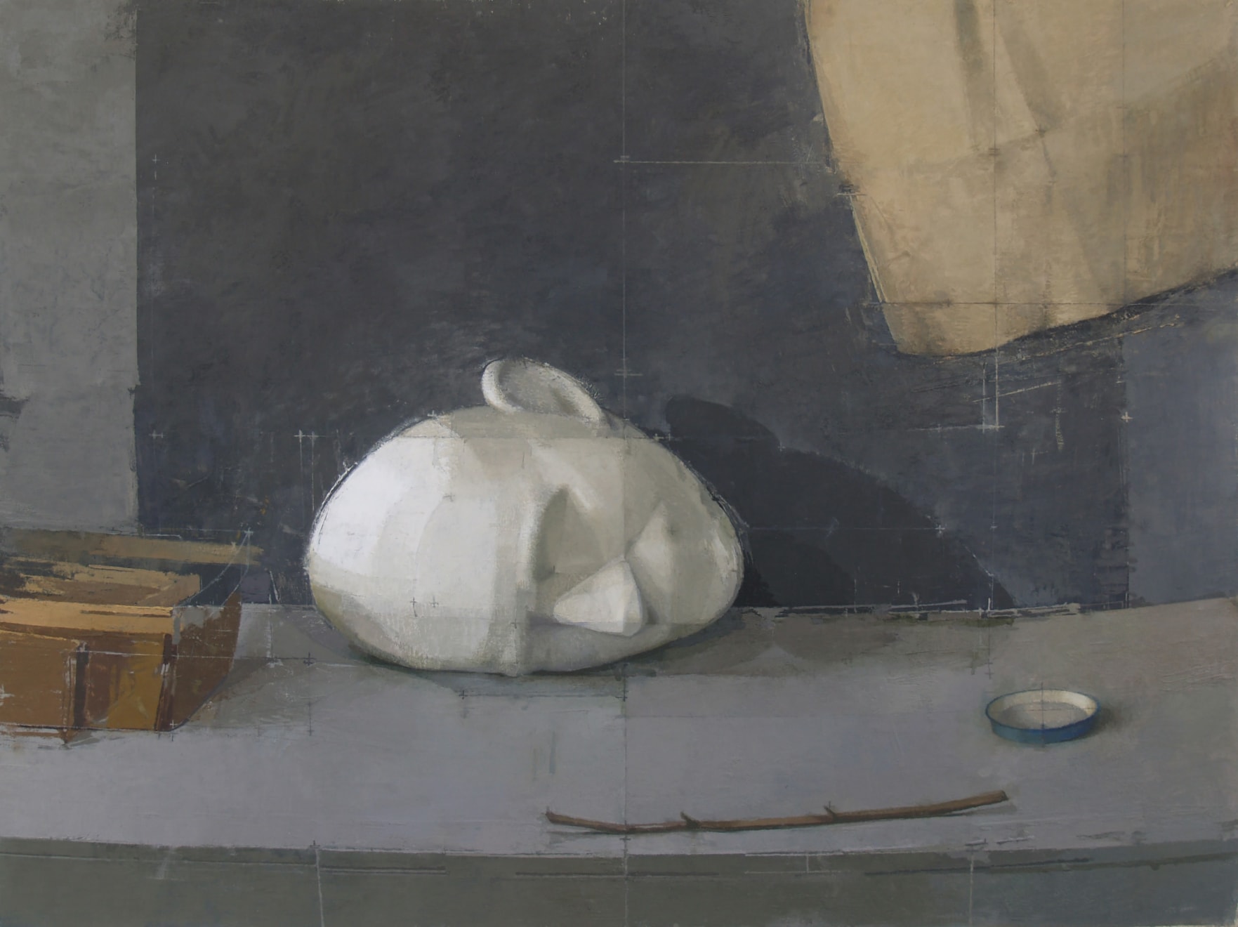 Joe Morzuch, Still Life with Mask and Basket, 2023