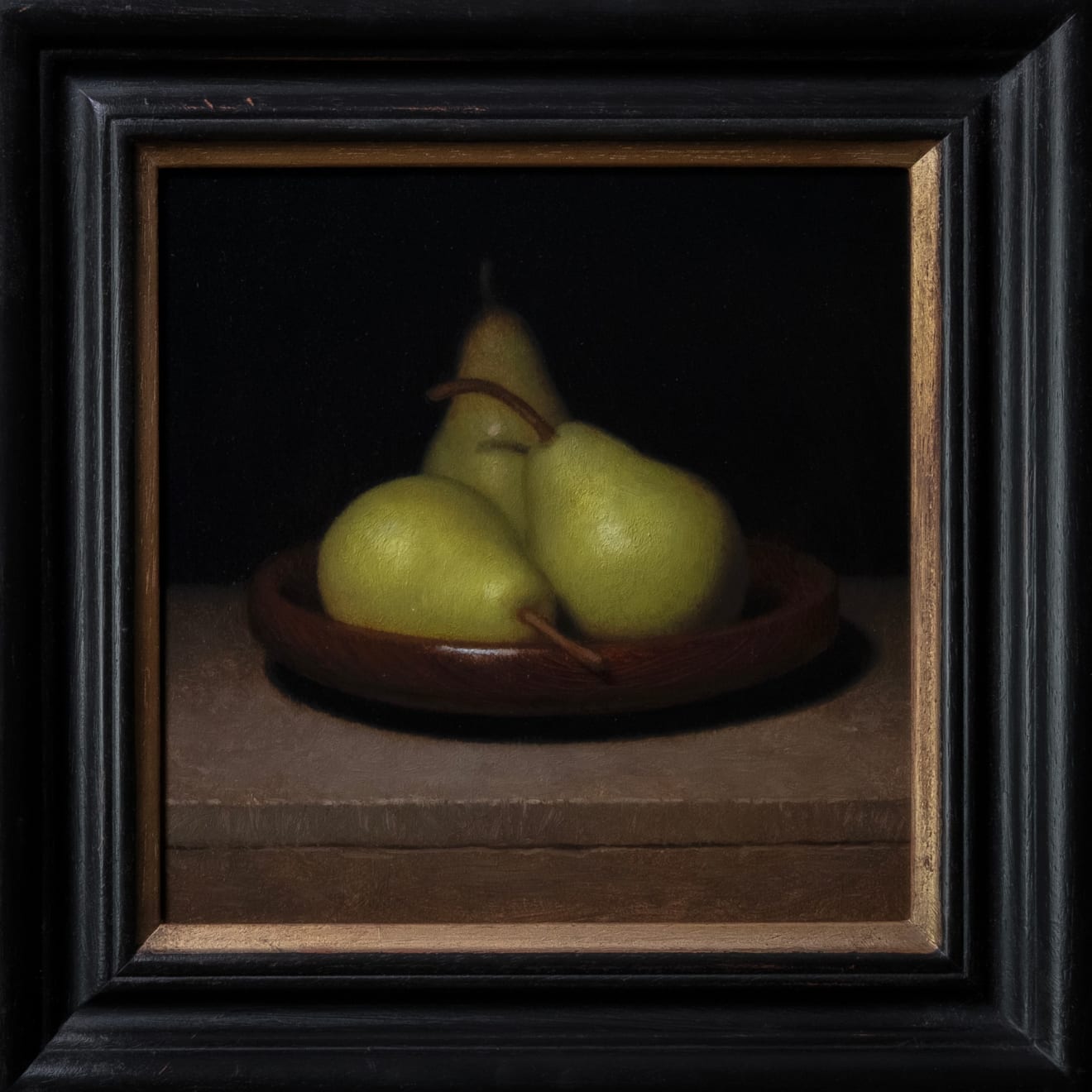 Will Calver, Three Pears in a Wooden Bowl , 2025