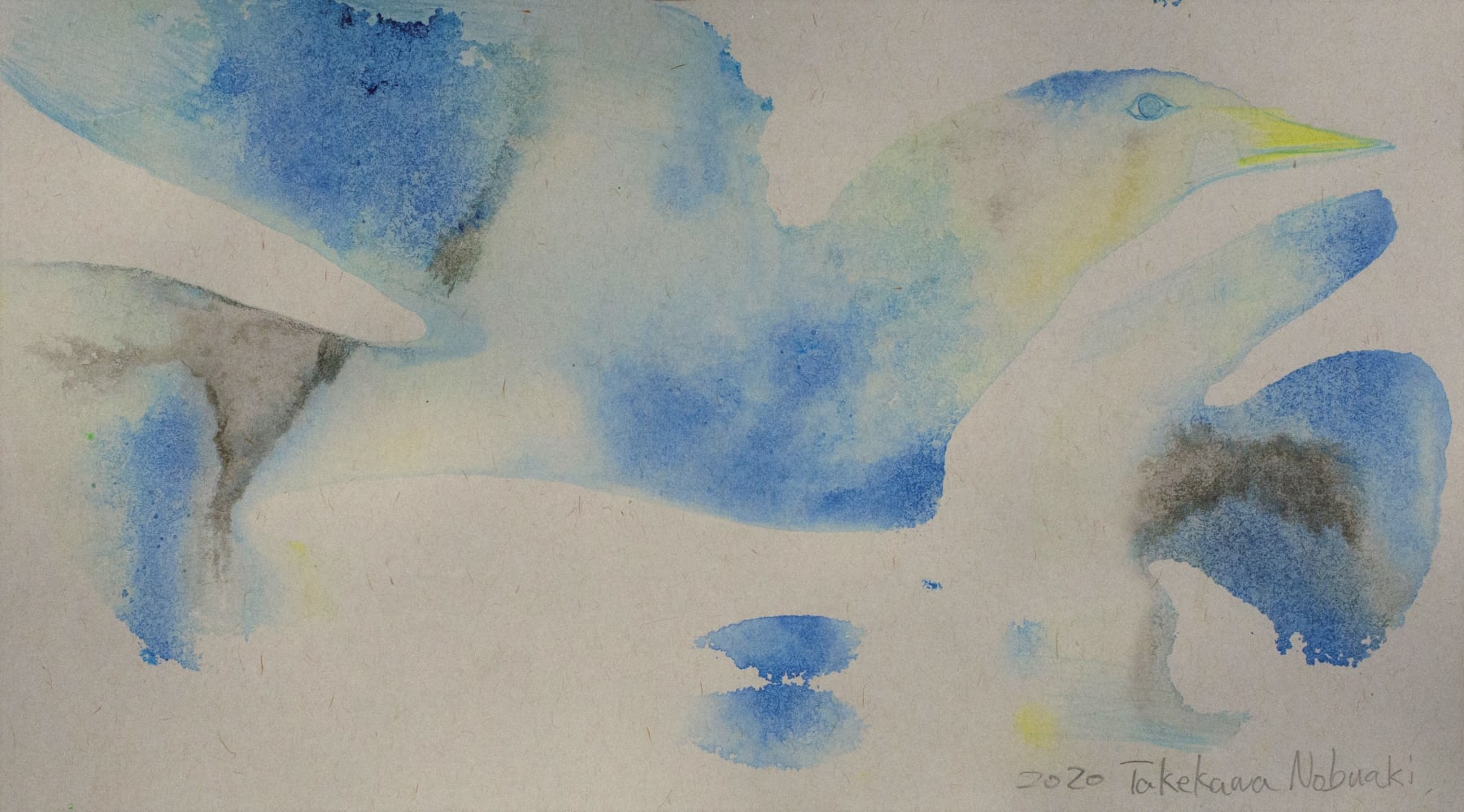 Nobuaki Takekawa, Mynah Bird in Ink Bleed, 2020