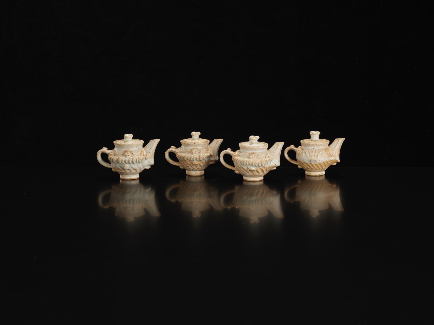 Ian Godfrey, 4 x Miniature Teapots, C1970s