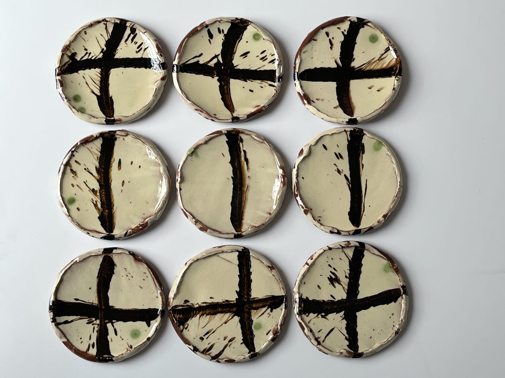 Dylan Bowen, Slipware Plate Collection, 2022