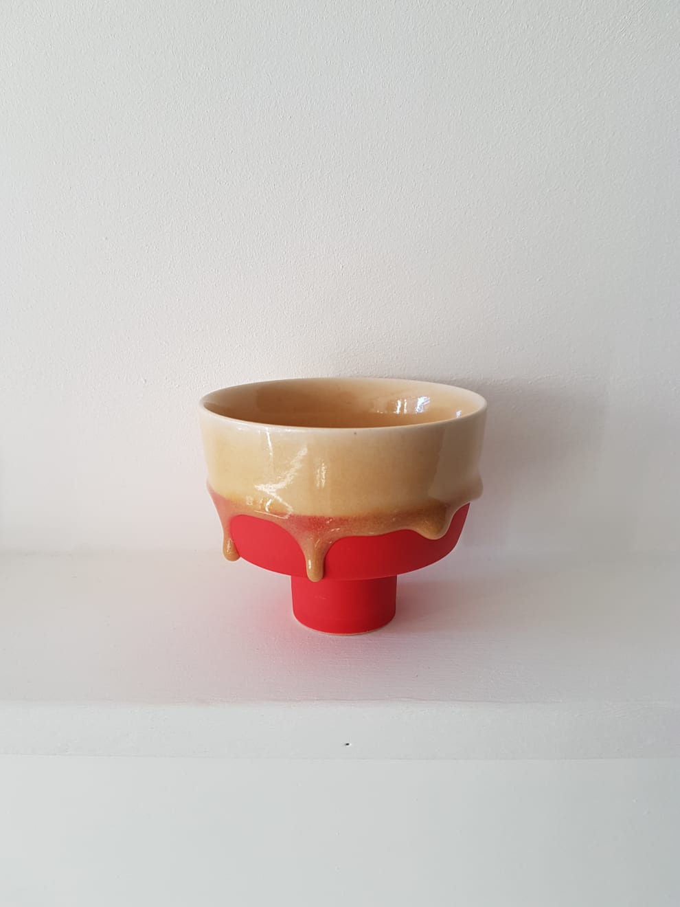 Branan Mercer, Yellow and Red Tea Bowl, 2017