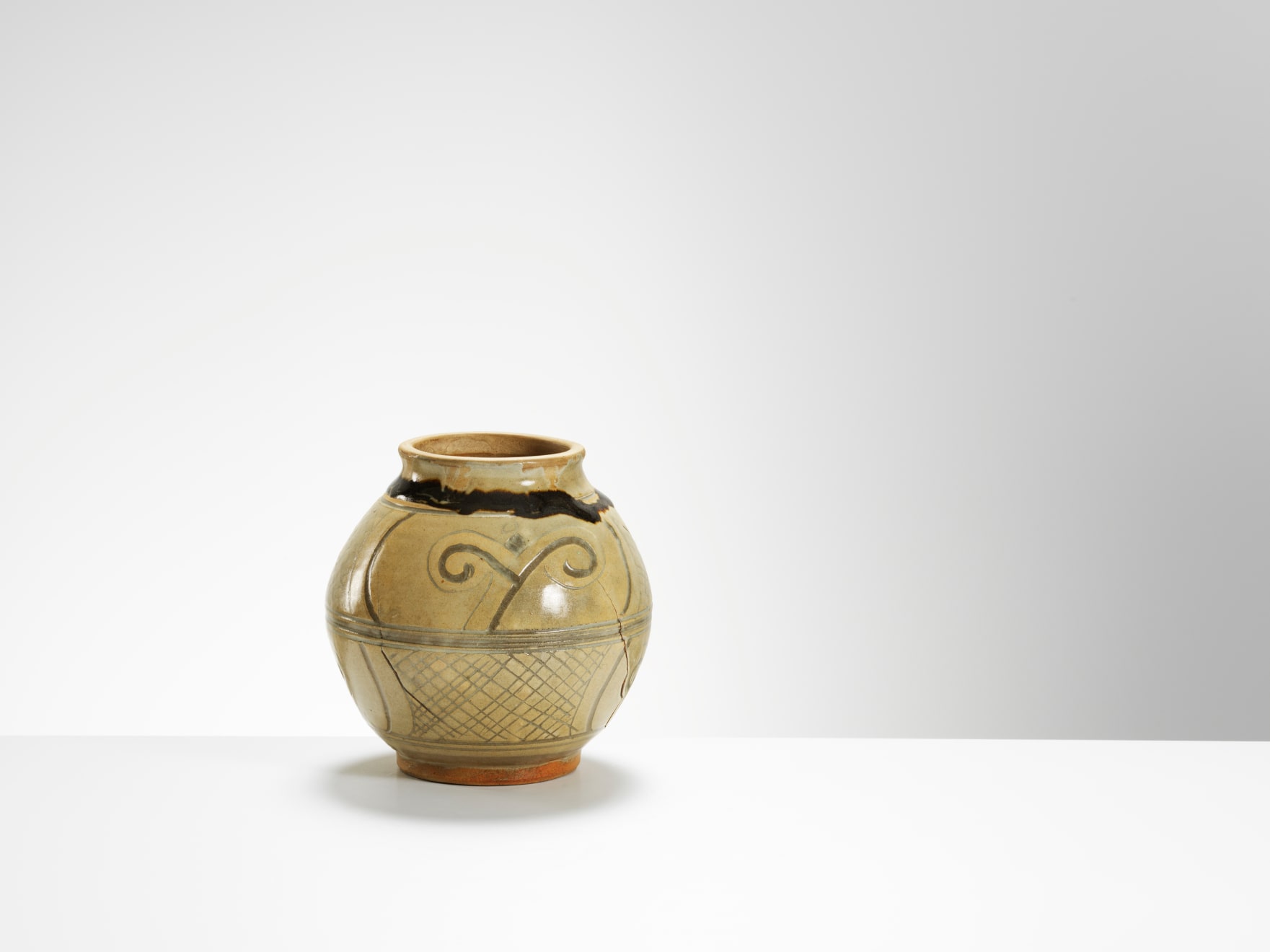 Bernard Leach, Early Jar with Firing Cracks, c late 1920s