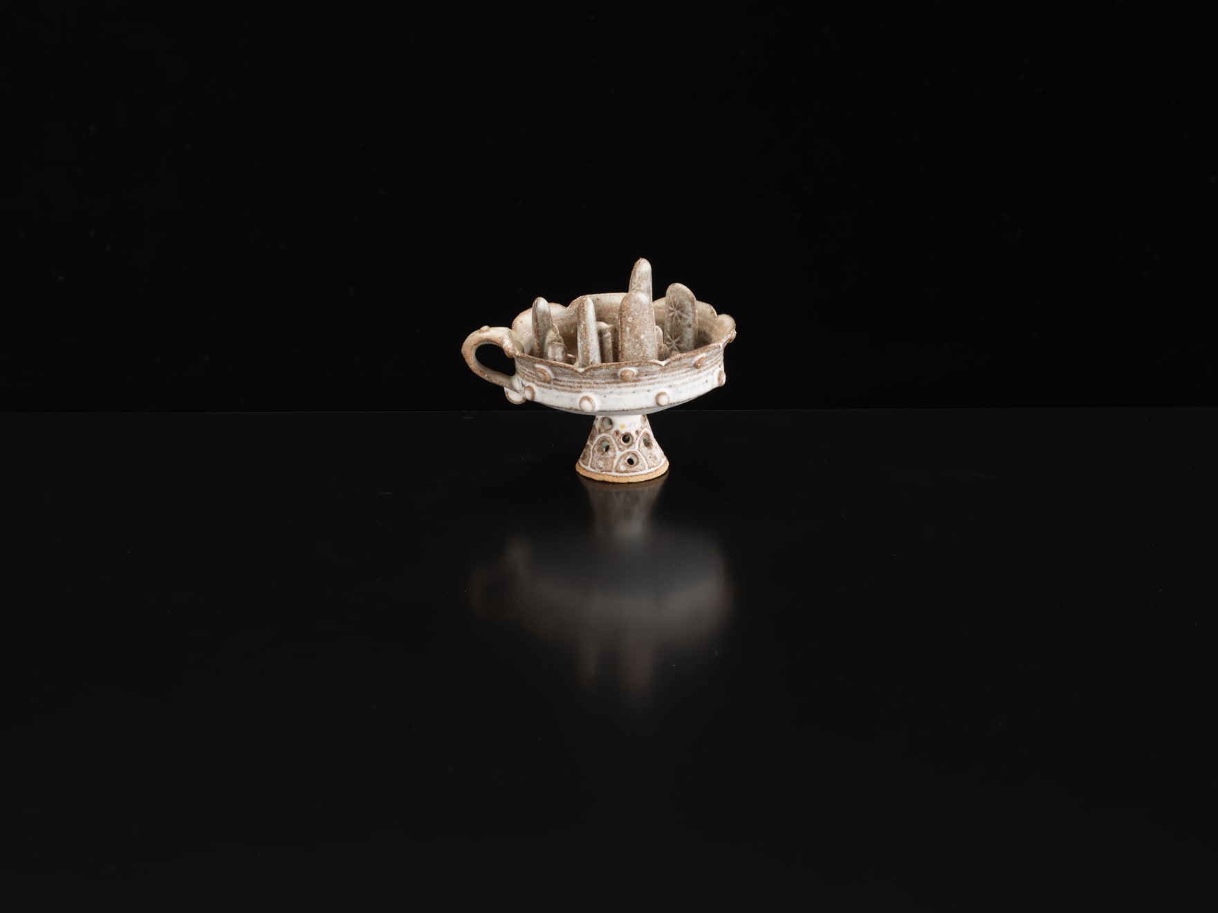 Ian Godfrey, Footed Cup with City Scape (small handle), C1970s