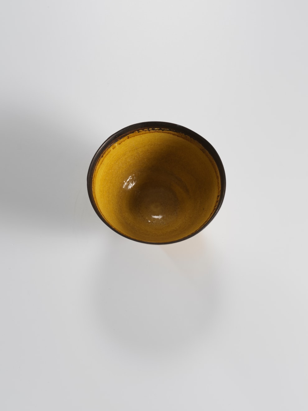 Lucie Rie, Yellow Bowl with Bronze Rim