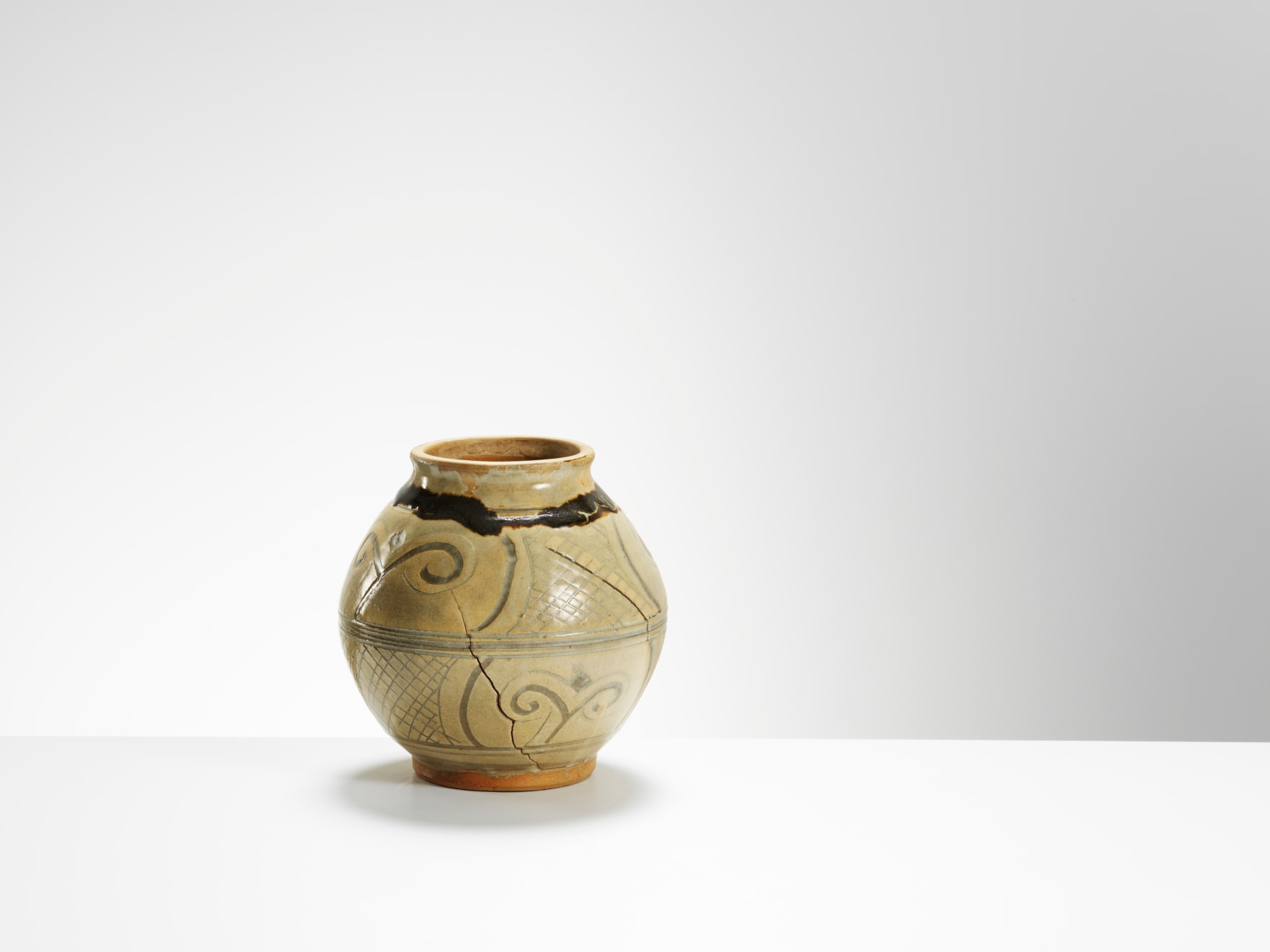 Bernard Leach, Early Jar with Firing Cracks, c late 1920s