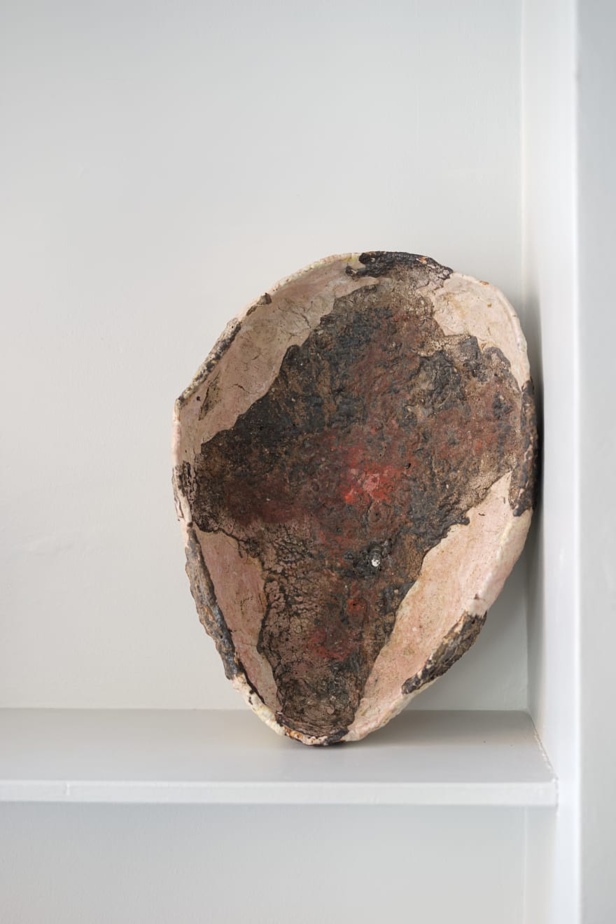 Ewen Henderson, Bowl Form with red interior , c. late 80s / early 90s