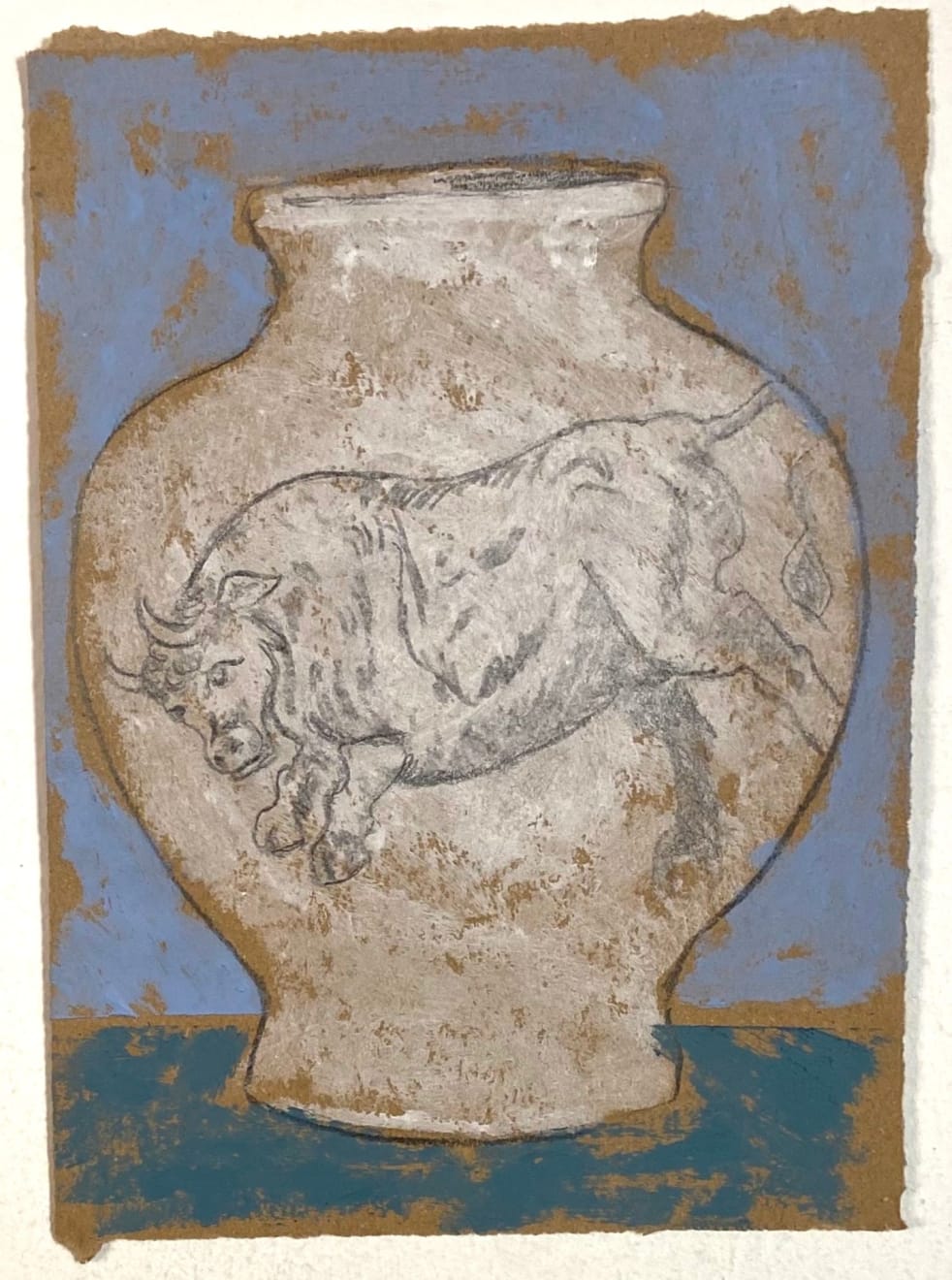Los Bravú, sketch vase with bull, 2023