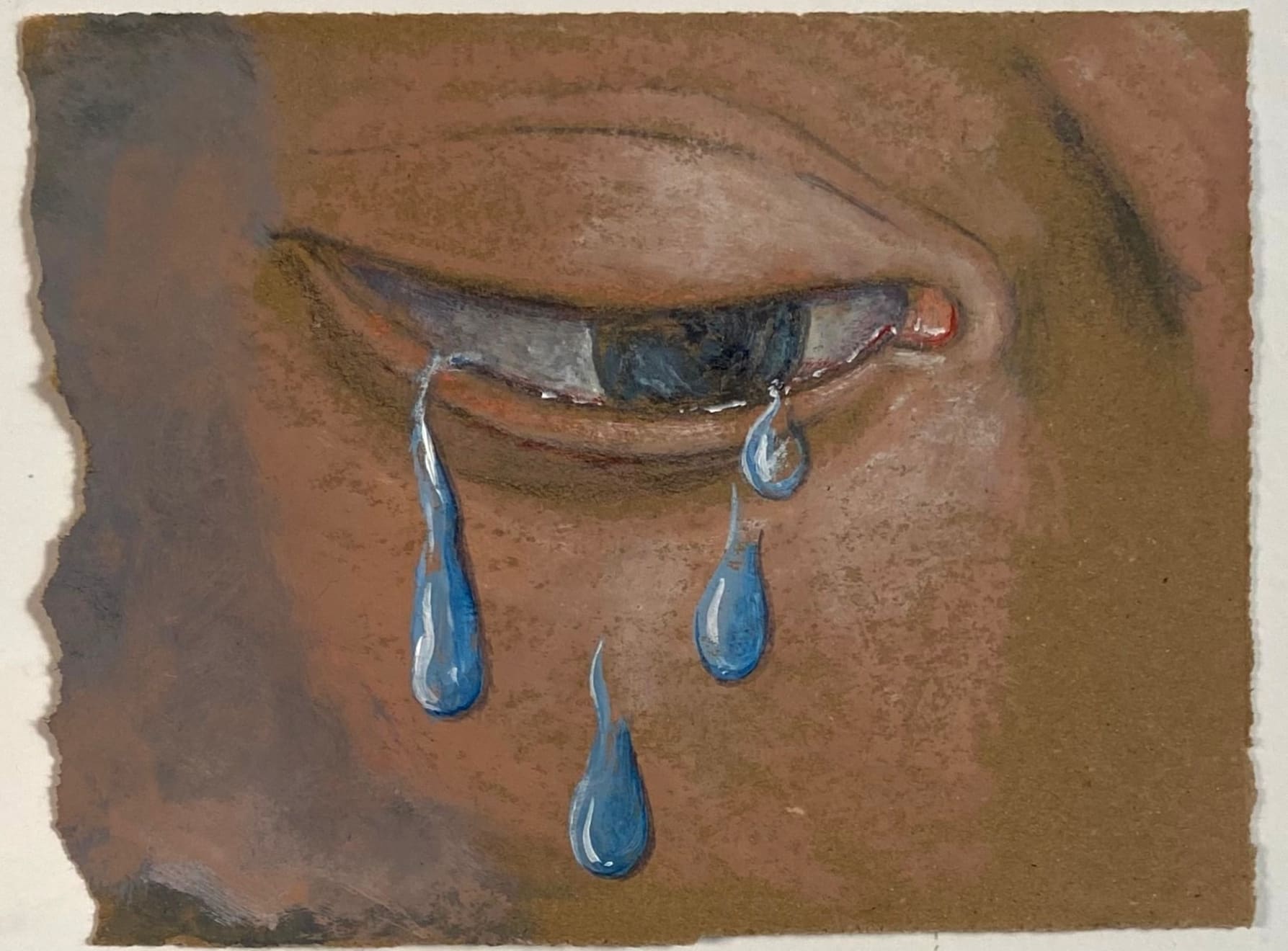 Los Bravú, sketch eye with tears, 2023