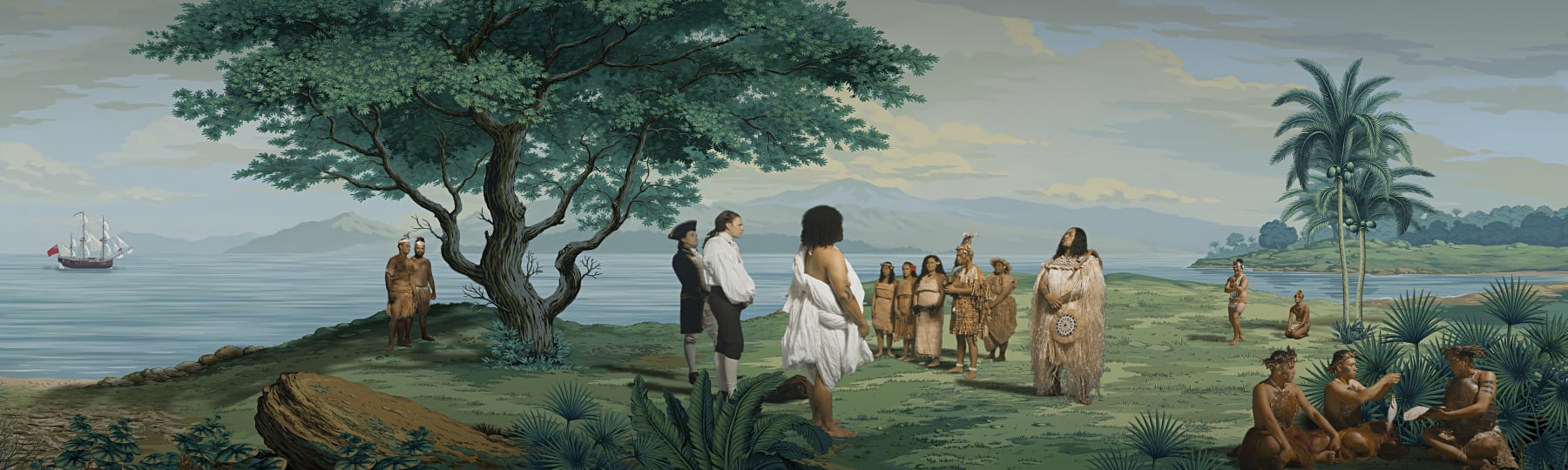 Lisa Reihana, Tupaia’s Ceremony, Turtle Boys, Arioi Sass (08325), 2017