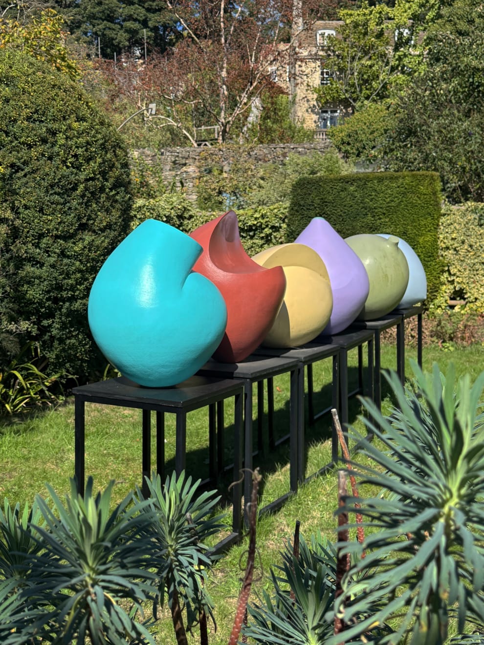 Patricia Volk, Individuals (Turquoise, Lemon, Lilac, Green, Grey), 2011