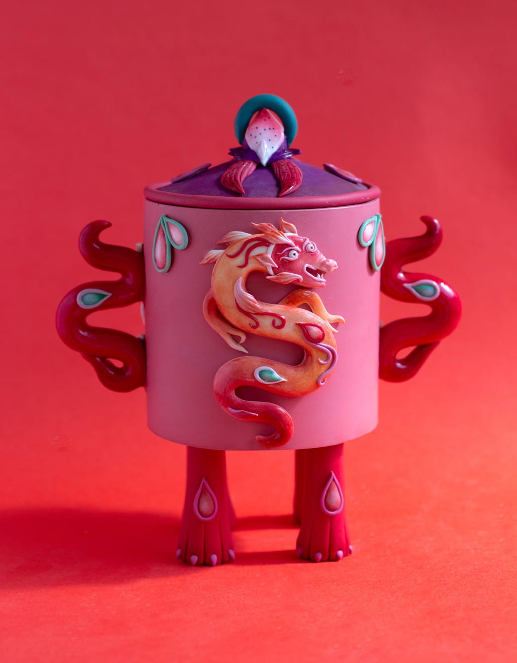 Hannah Lim, Ruby Dragon Snuff Bottle, 2023