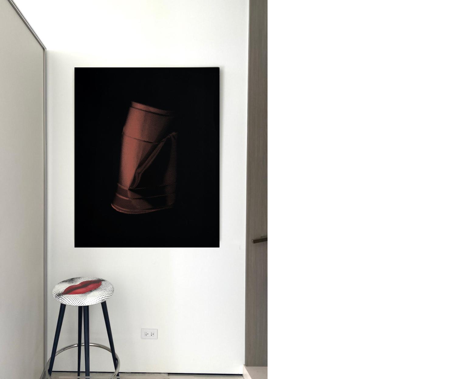 Paula Crown, Untitled (Solo Cup red on off-white) + Jokester , 2019