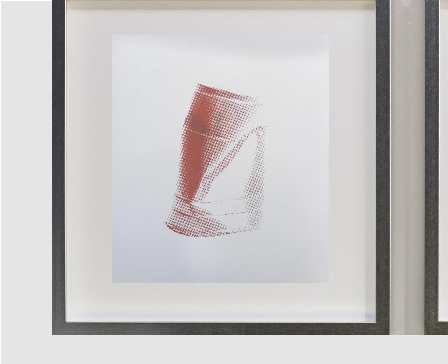 Paula Crown, Untitled (Solo Cup red on off-white) + Jokester , 2019