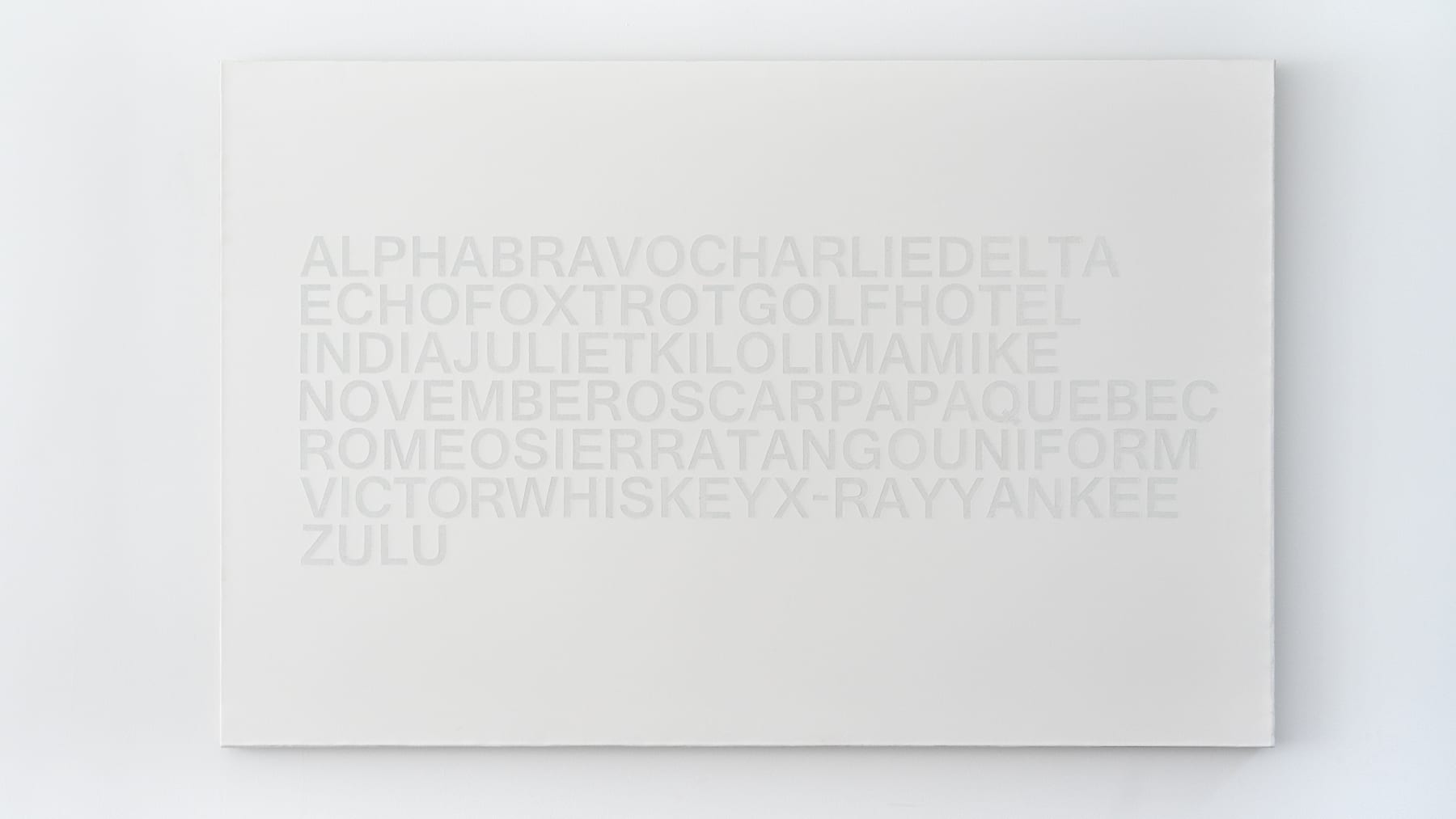 Paula Crown, ALPHABRAVO (white sky), 2017