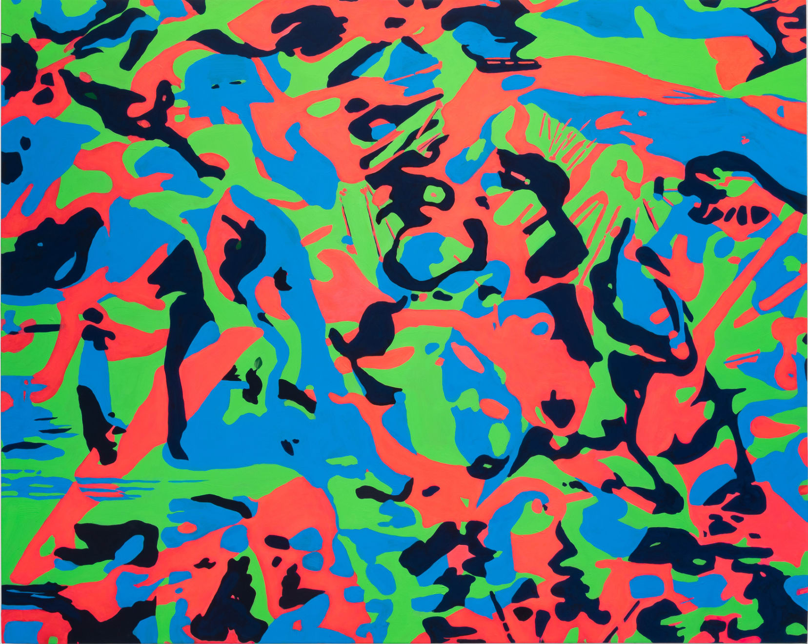 Paula Crown, Aspen Map (Fluorescent Red), 2019