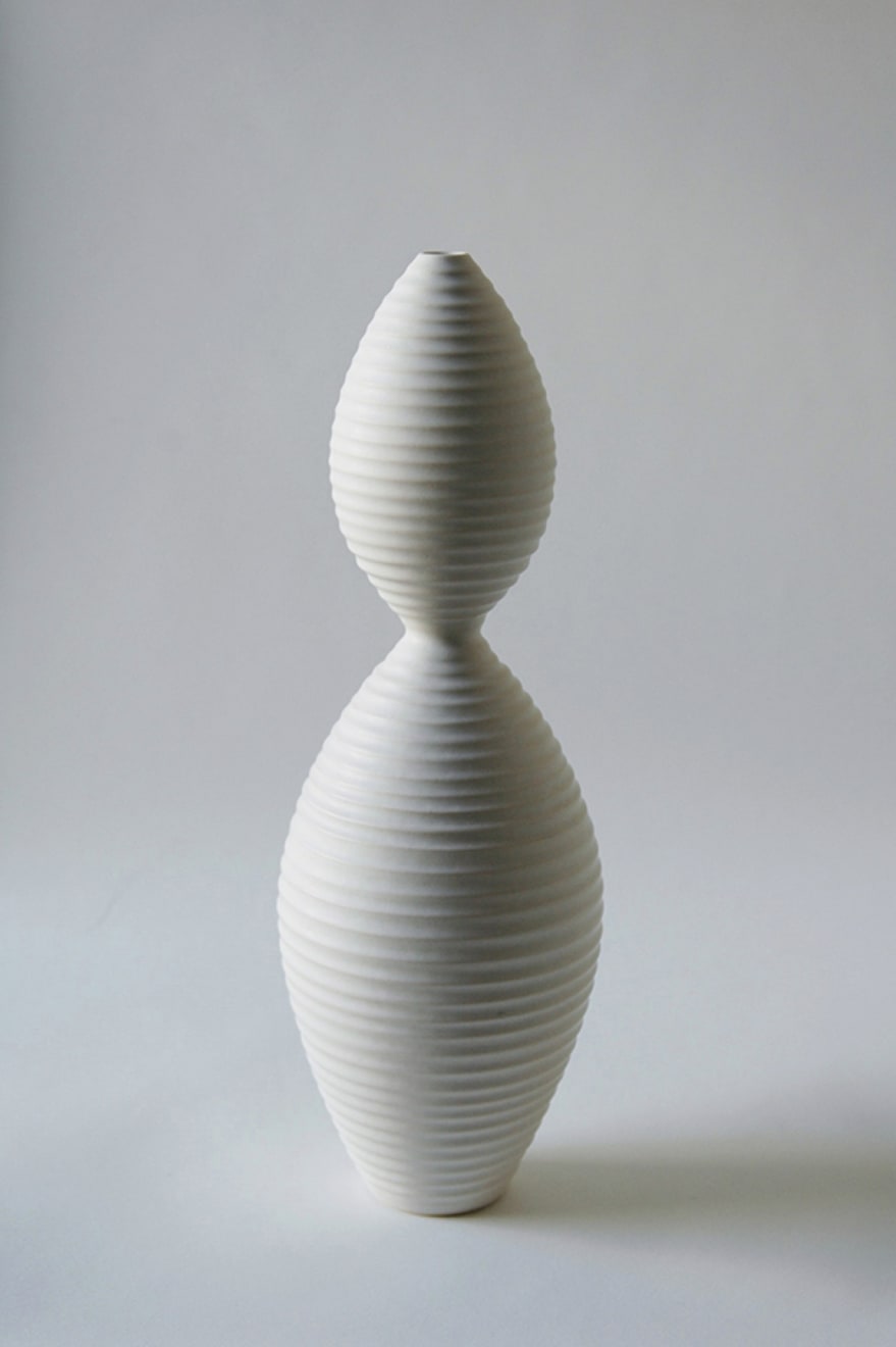 Vivienne Foley (Ceramics & Bronze), Ridged Double Cone, 2020