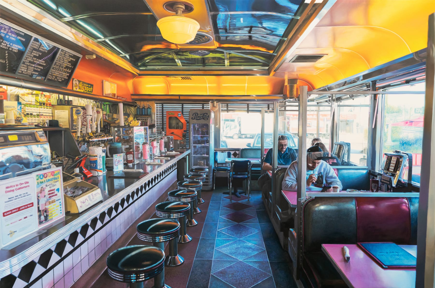 Yigal Ozeri, The Yellow Diner; Americana, 2023