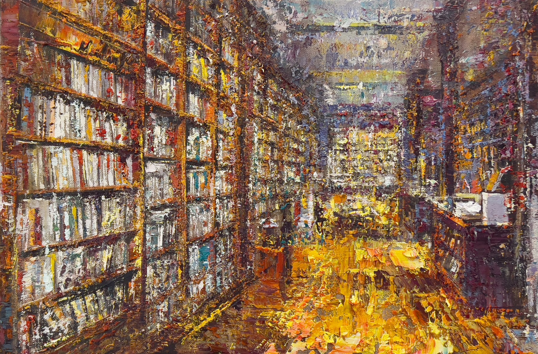 Massimo Giannoni, Bookstore con Pavimento Giallo, 2024