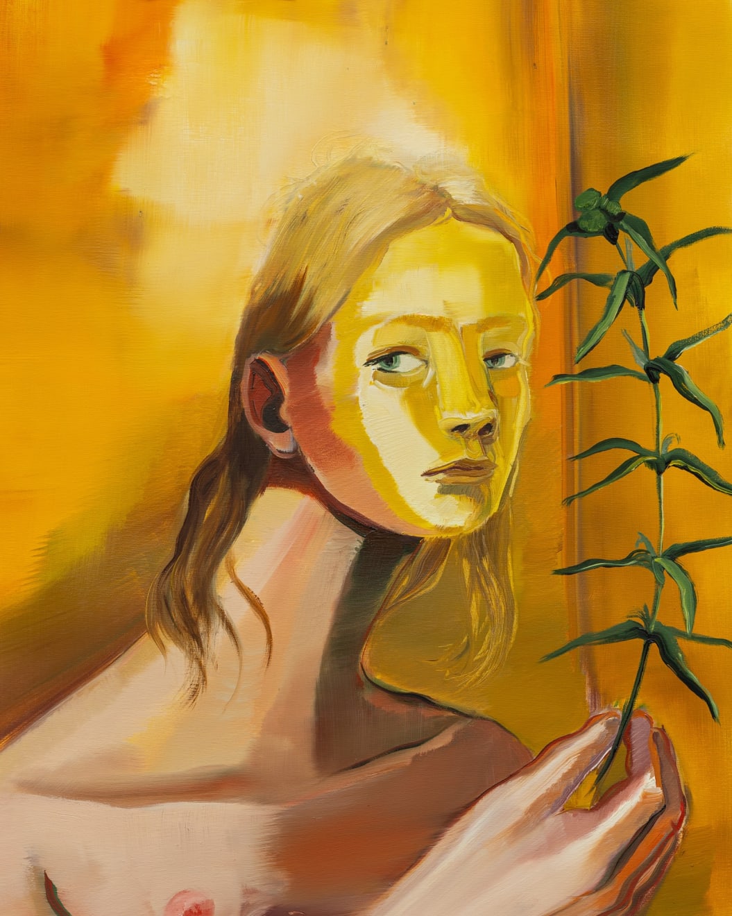 Luca Sára Rózsa, Self-Portrait with Golden Glow of Understanding (Hope), 2024