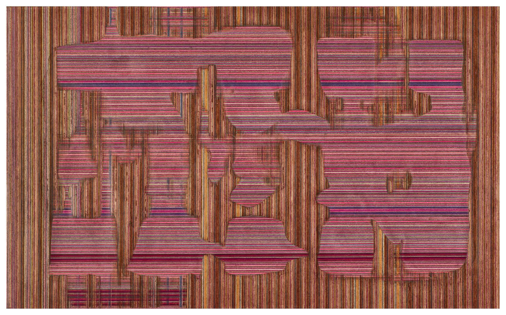 Sebastián Gordín, Leñoutopía cromática espacial #9, 2018