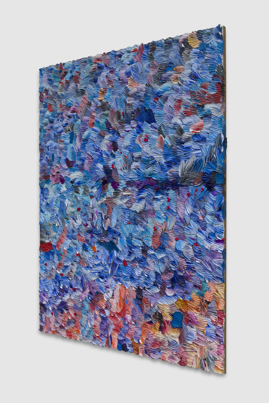 Dashiell Manley, Elegy (purple impositions, one eyed fantasy), 2020