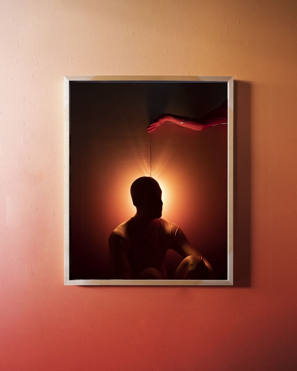 Matthew Morrocco, Red Hand, Orange Head, 2020