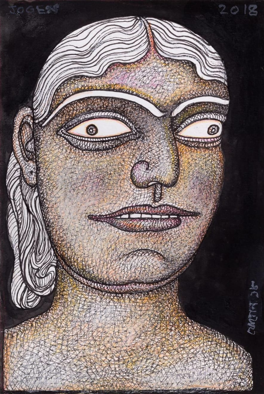 Jogen Chowdhury, Wide Eyed Lady(Kamalakshi), 2018