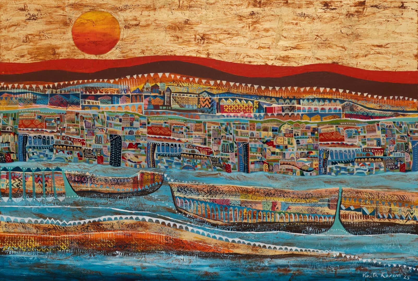 Vinita Karim, The Sun Spills Gold, 2025