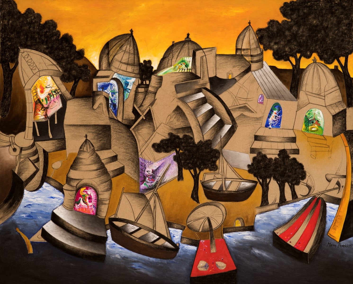 Manu Parekh, Banaras Landscape, 2015