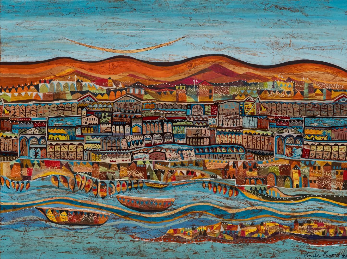Vinita Karim, The Symphony in Blue, 2024