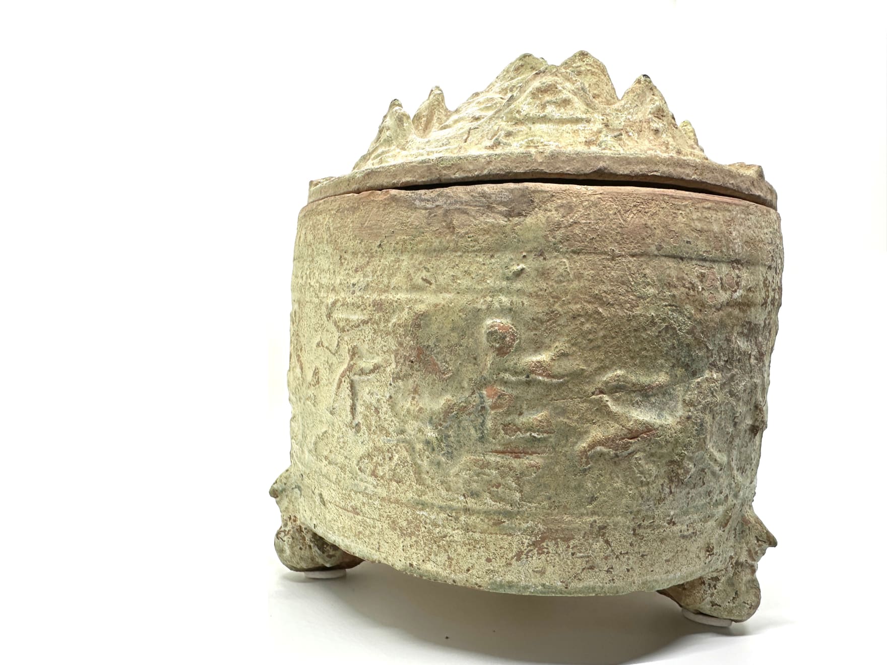 Chinese Antique, Green Glazed Hill Censor With Cover, Han Dynasty 206 BC - 220 AD