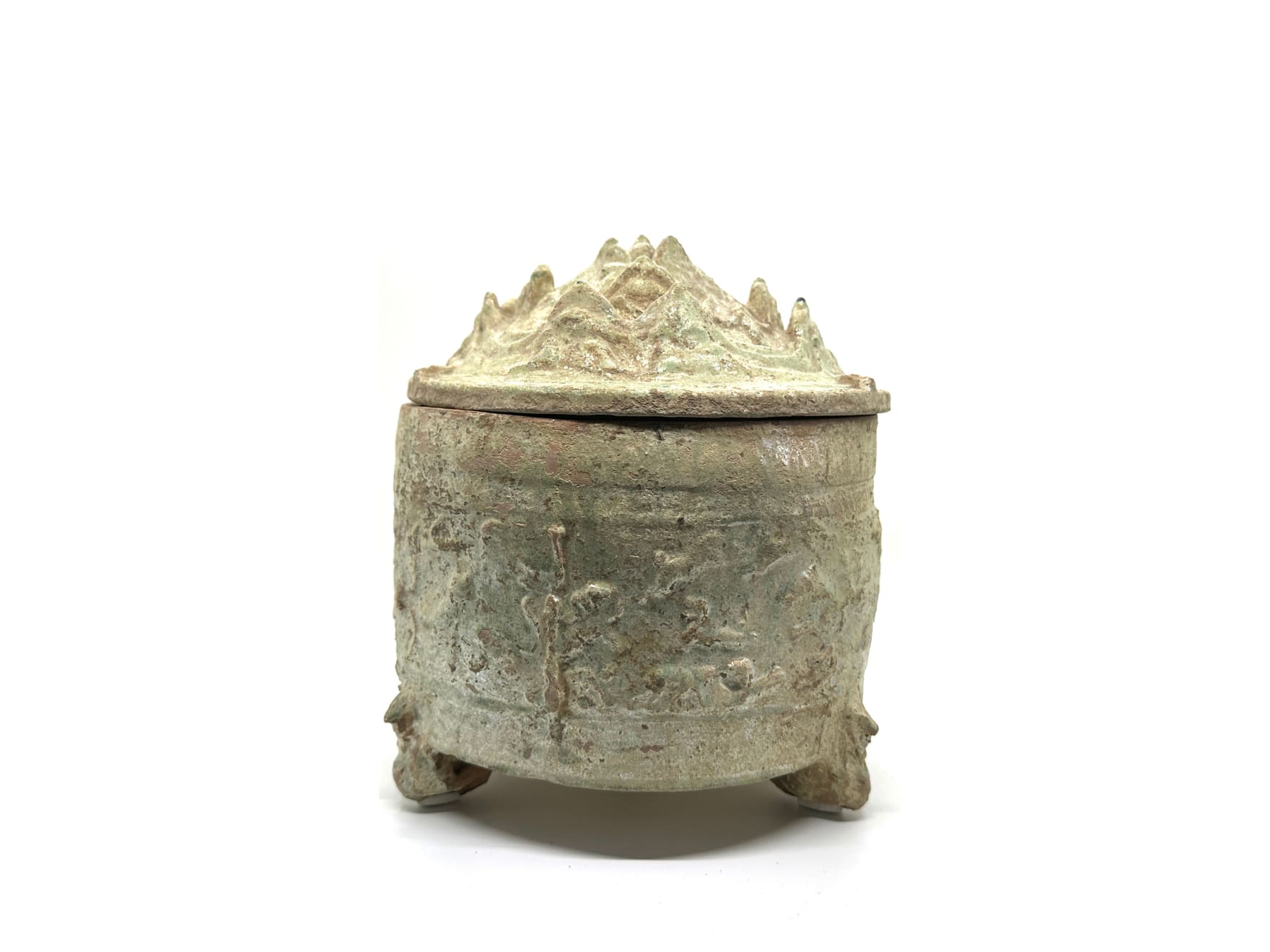 Chinese Antique, Green Glazed Hill Censor With Cover, Han Dynasty 206 BC - 220 AD
