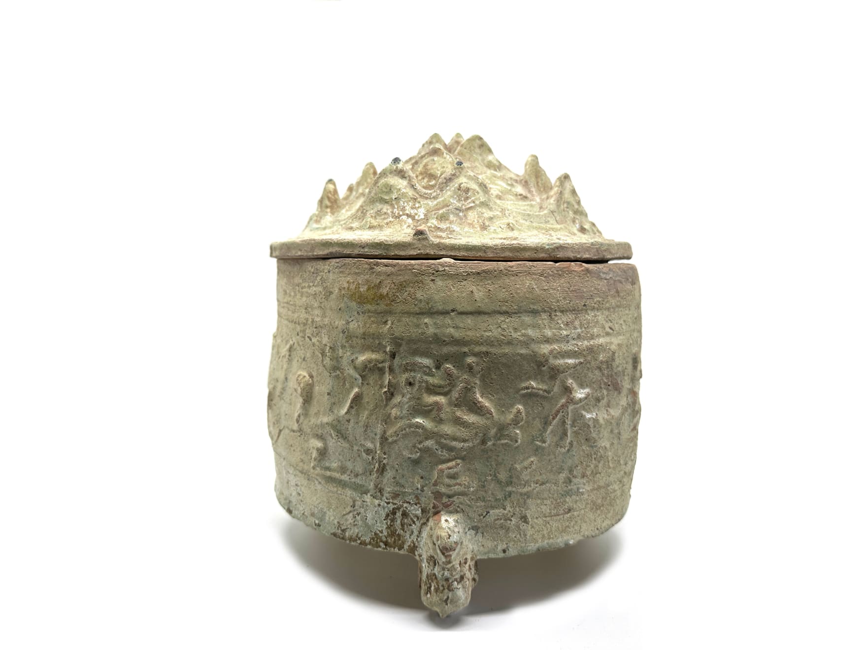 Chinese Antique, Green Glazed Hill Censor With Cover, Han Dynasty 206 BC - 220 AD