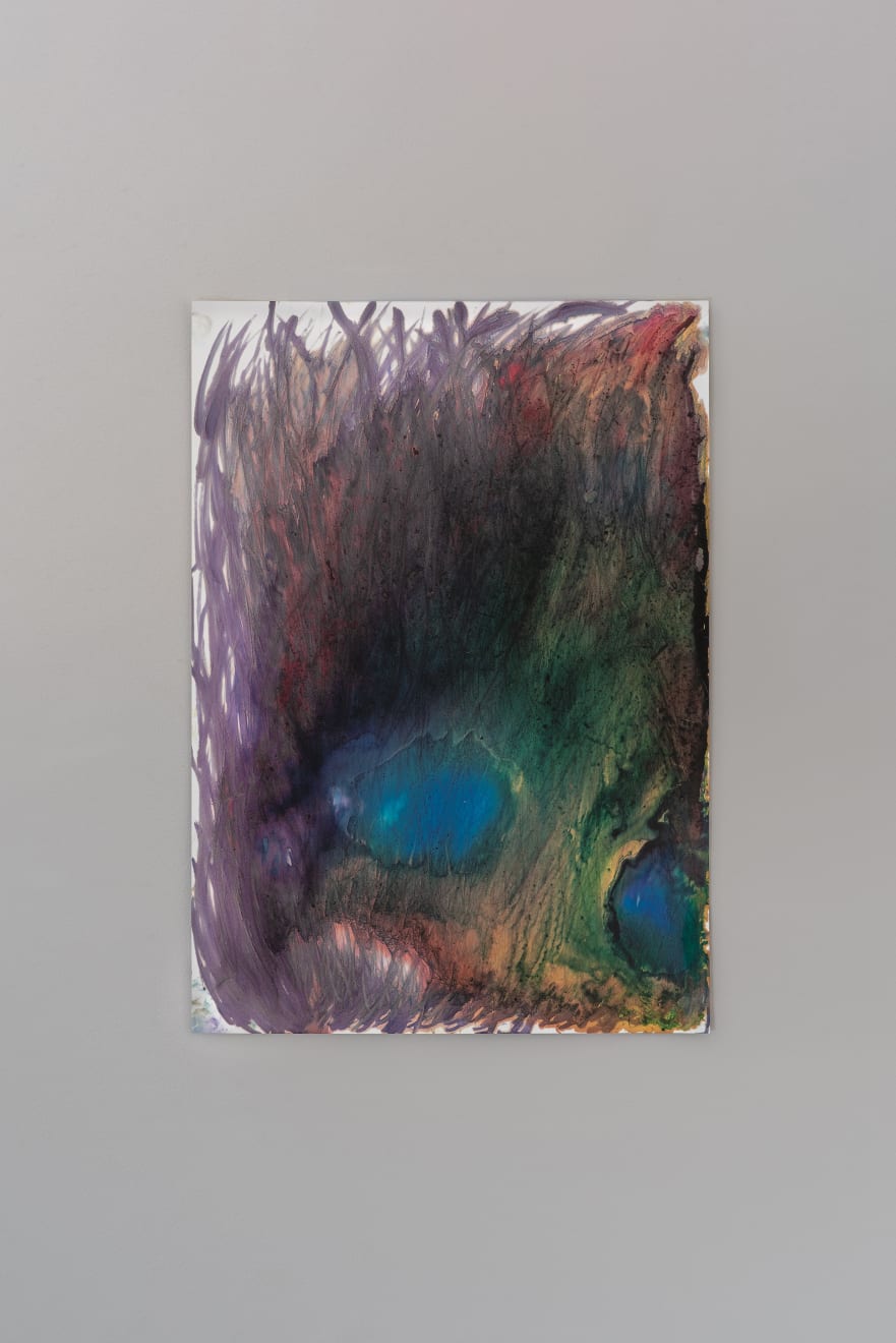 Sophie Hing Yee Cheung, CMYK Painting: A Puddle of Water on the Grass, 2024
