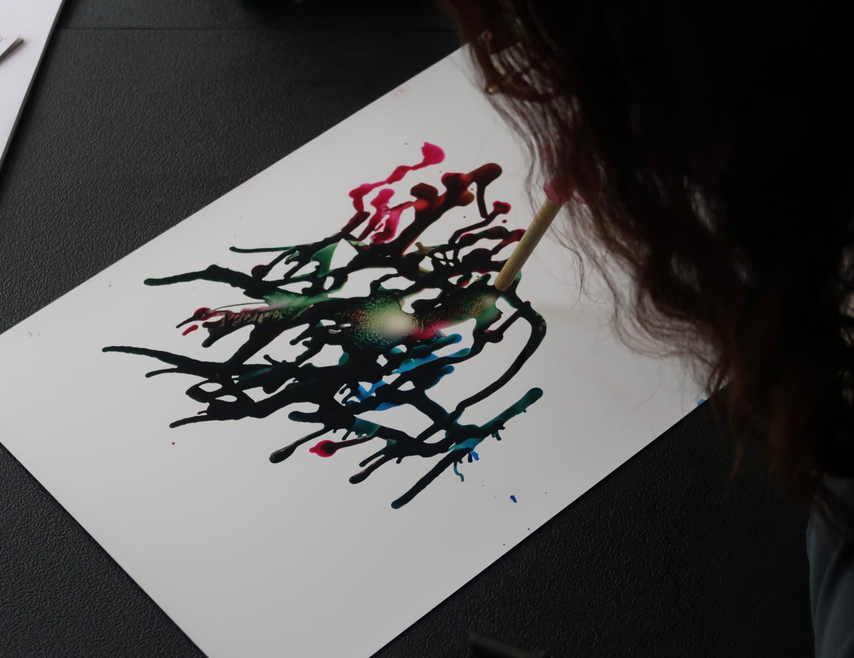 Sophie Hing Yee Cheung, CMYK Painting: Withered Flowers and Tree Cross Sections, 2024