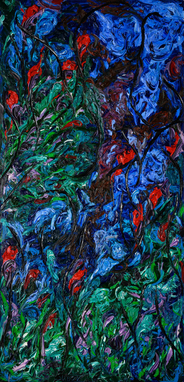 Dmitry Suhov, Red Irises-2, 2022