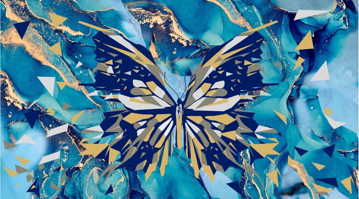 Yana Rusnak, Butterfly, Diptych, 2022
