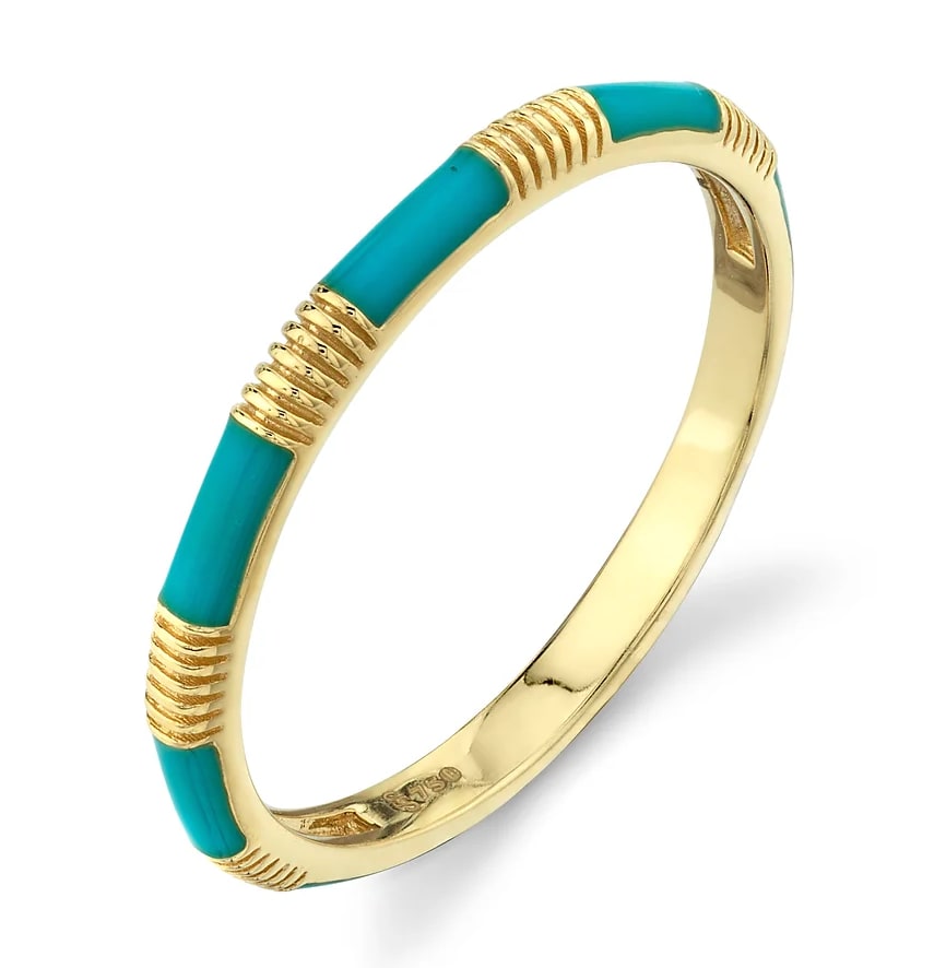 Sloane Street, Turquoise Enamel Ring
