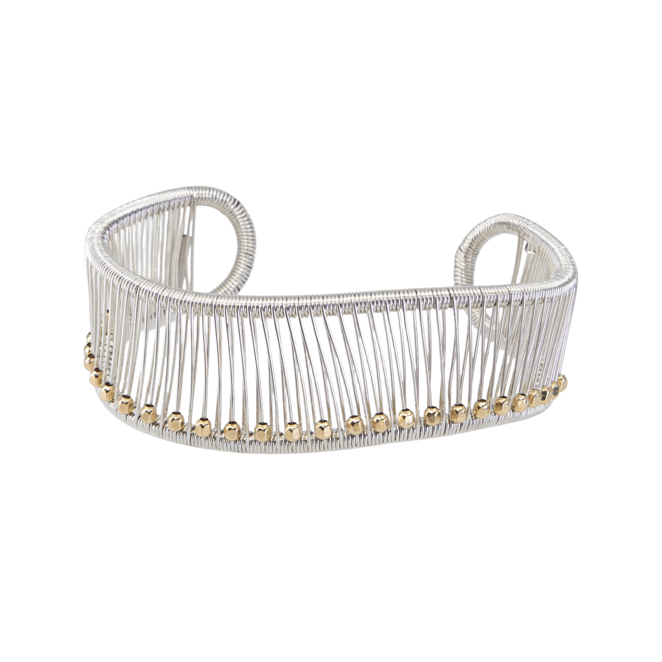Tana Acton, Wave Cuff with Square Gold Beads