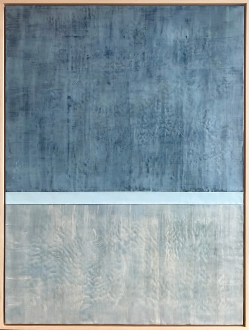 Blue encaustic on panel painting by Fringe Gallery artist Amy Van WInkle