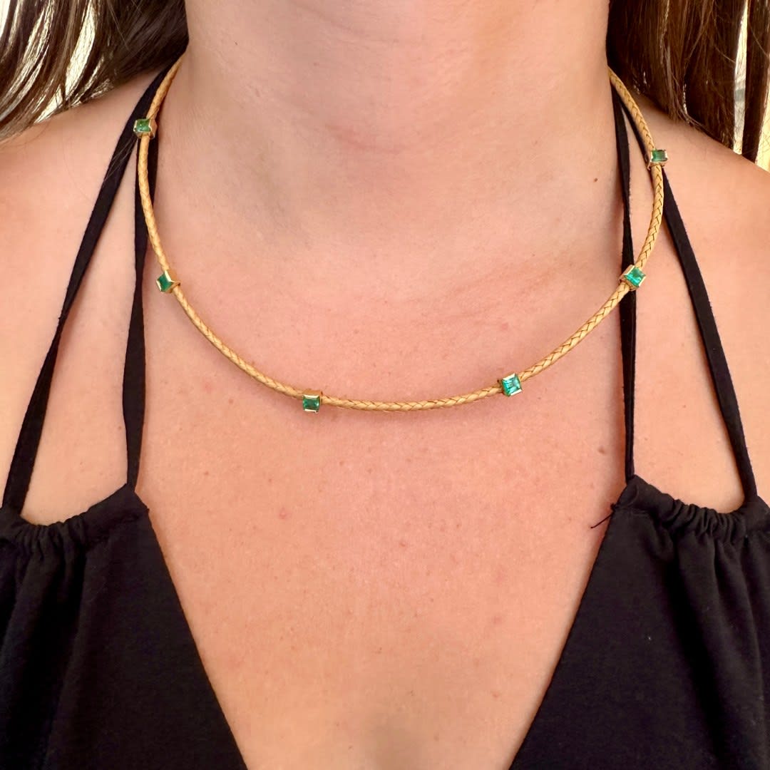 Sandra Frias, Green Weave Necklace