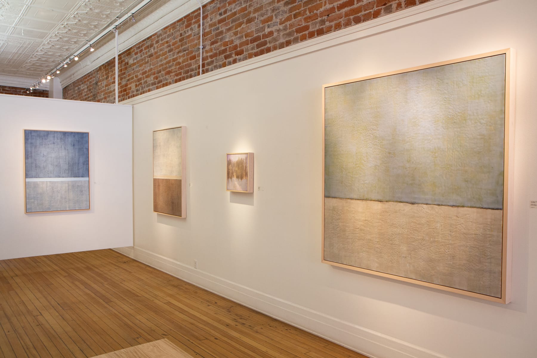 Blue encaustic on panel painting by Fringe Gallery artist Amy Van WInkle