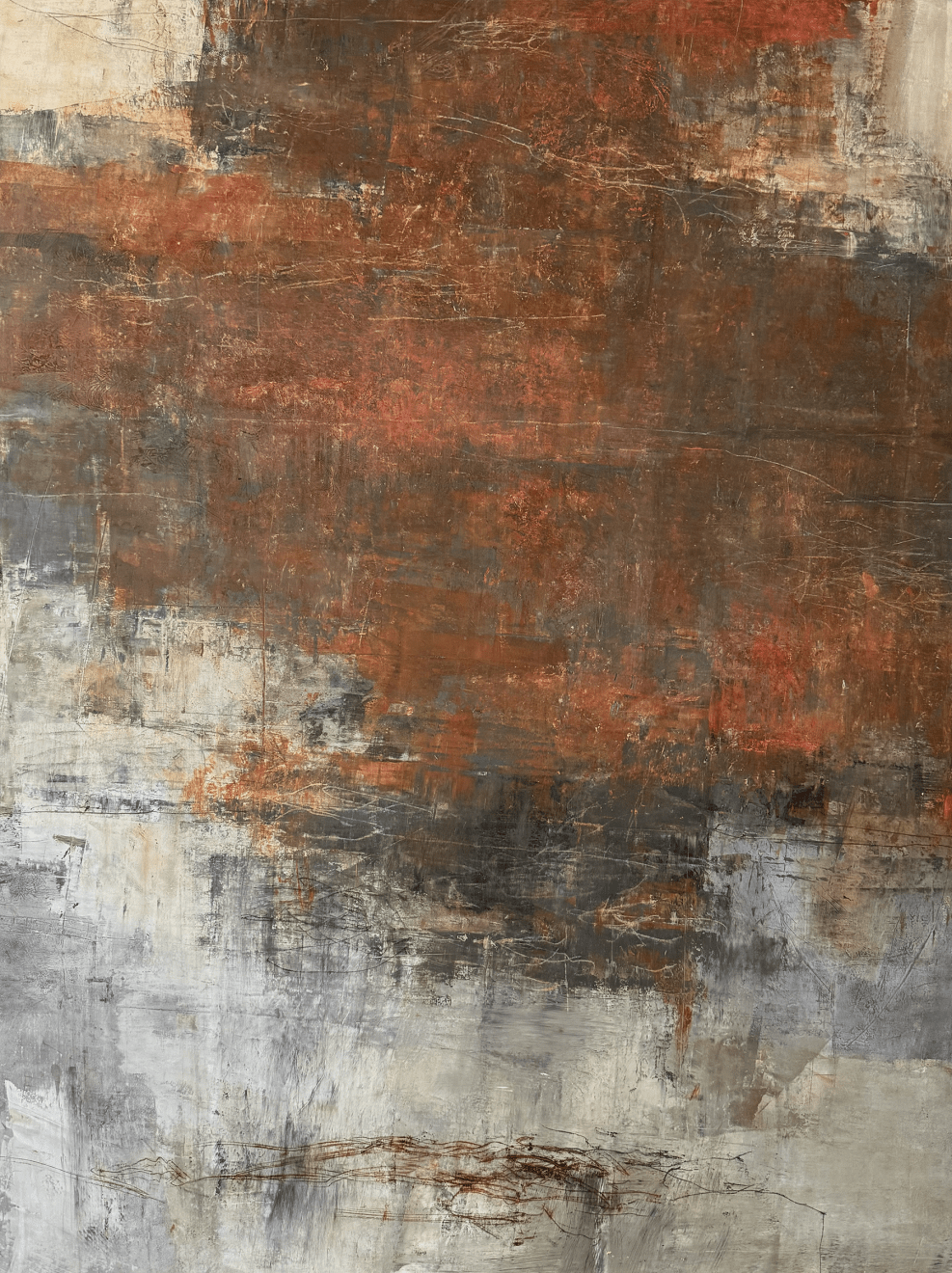 Oil and cold wax on panel by Fringe Gallery artist Rebecca Crowell