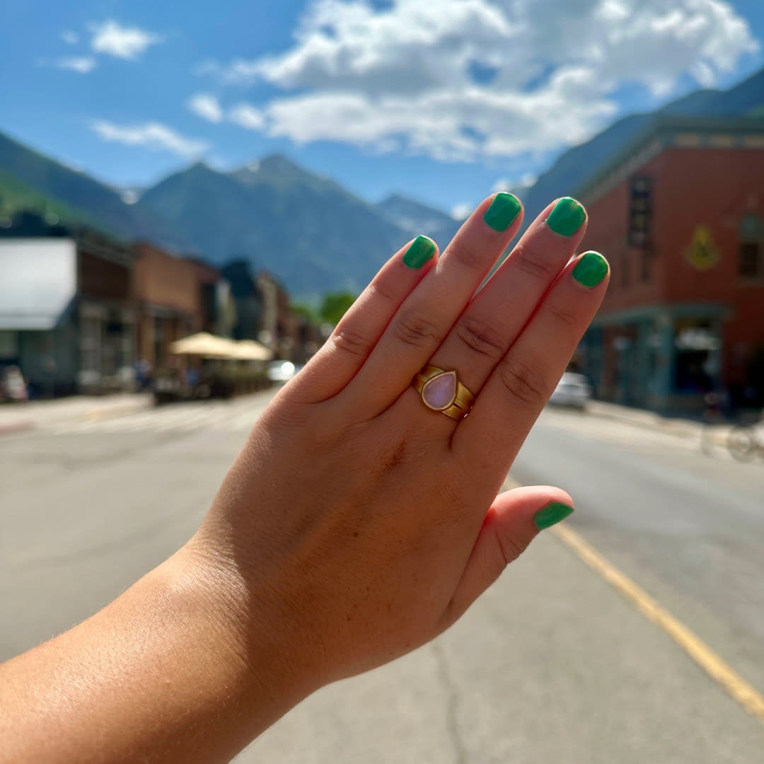 Barbara Heinrich, Pear Shaped Moonstone Ring